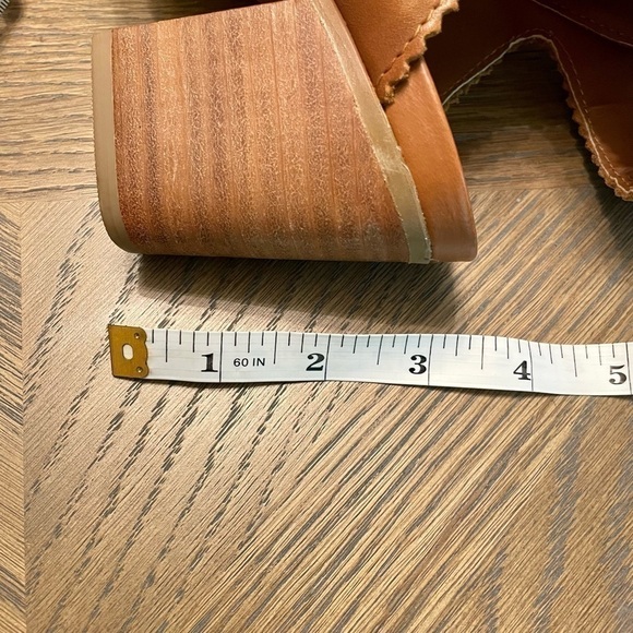 Nwot Brantano Leather Lace up Open Toe and Open Heel Caramel - Picture 12 of 16